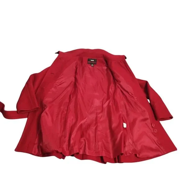 M60 MISS SIXTY Burgundy Pea Coat, 60% Wool / 30% Poly / 10% Rayon, Extra Small - Picture 12 of 16